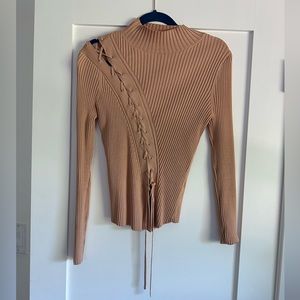 Jonathan Simkhai Brooke Compact Rib Knit Turtleneck Top